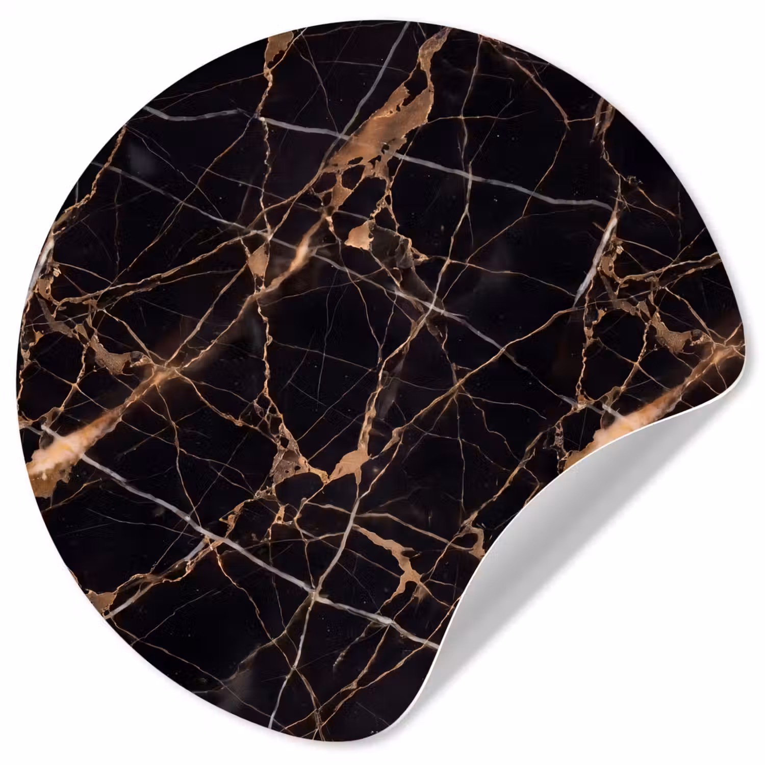 Marmer - Goud - Abstract - Zwart Wandcirkel behangsticker klein -3d