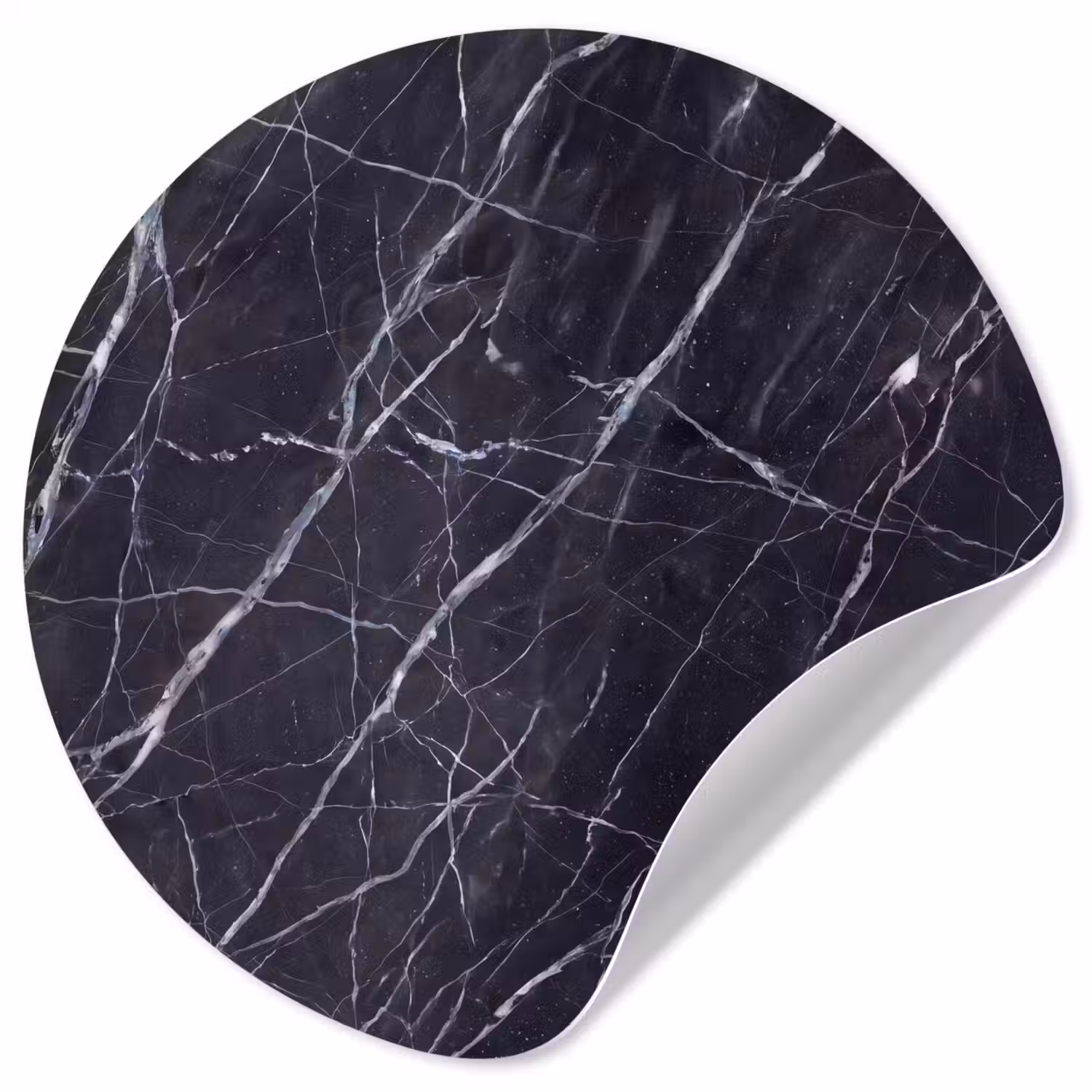 Marmer - Patroon - Modern - Zwart - Wit Wandcirkel behangsticker klein -3d