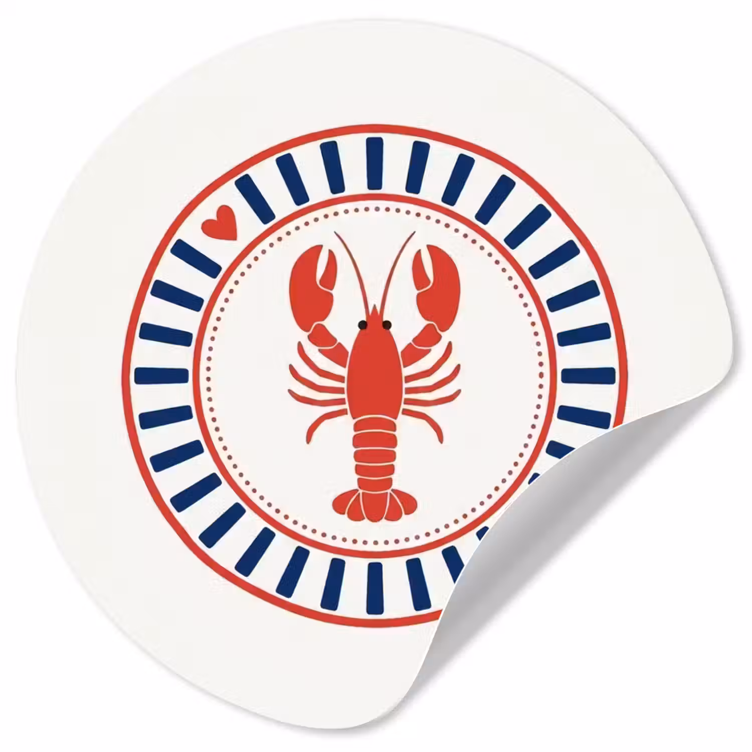Zeeleven - Kreeft - Embleem - Grafisch - Rood Wandcirkel behangsticker klein -3d