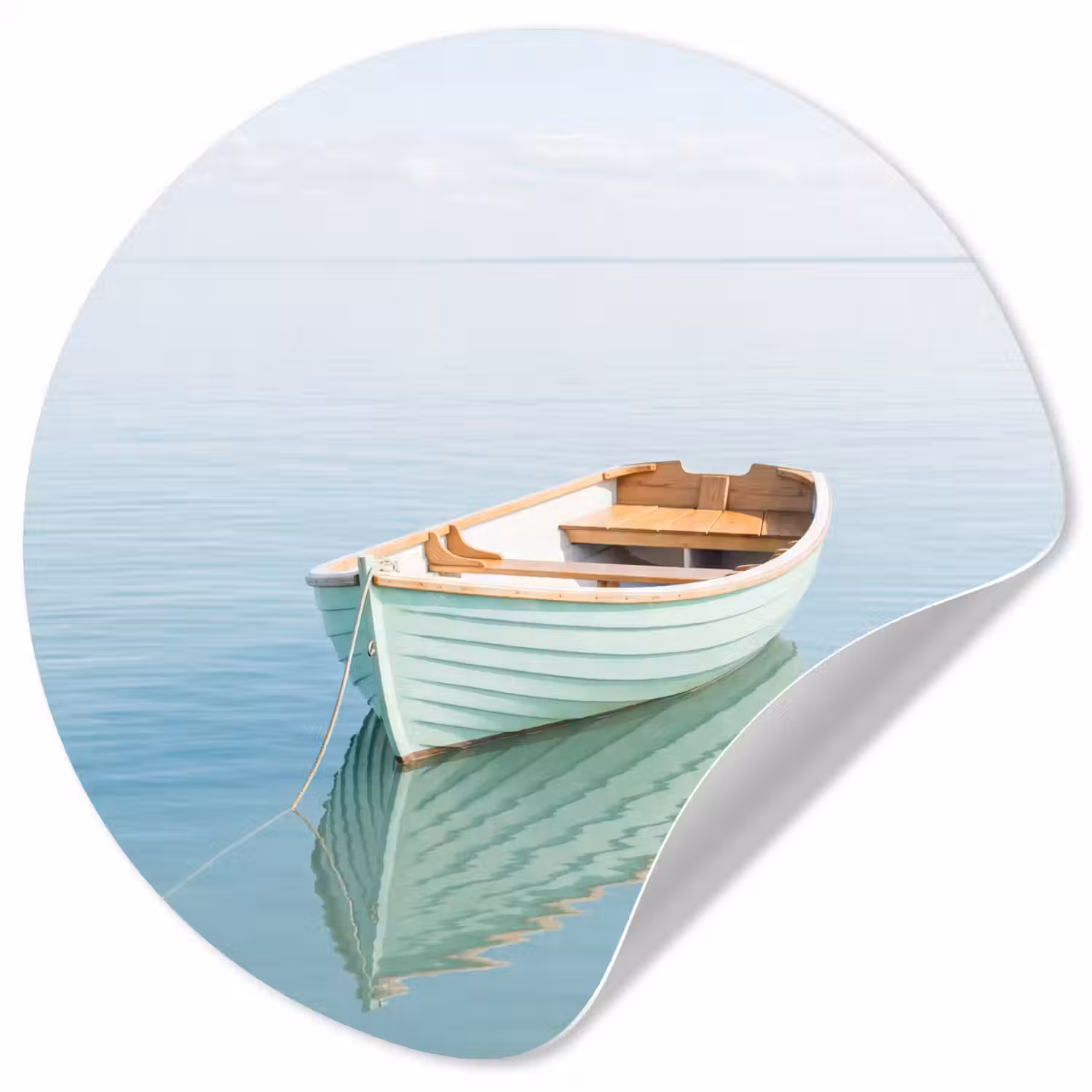 Minimalistisch - Boot - Zee Wandcirkel behangsticker klein -3d