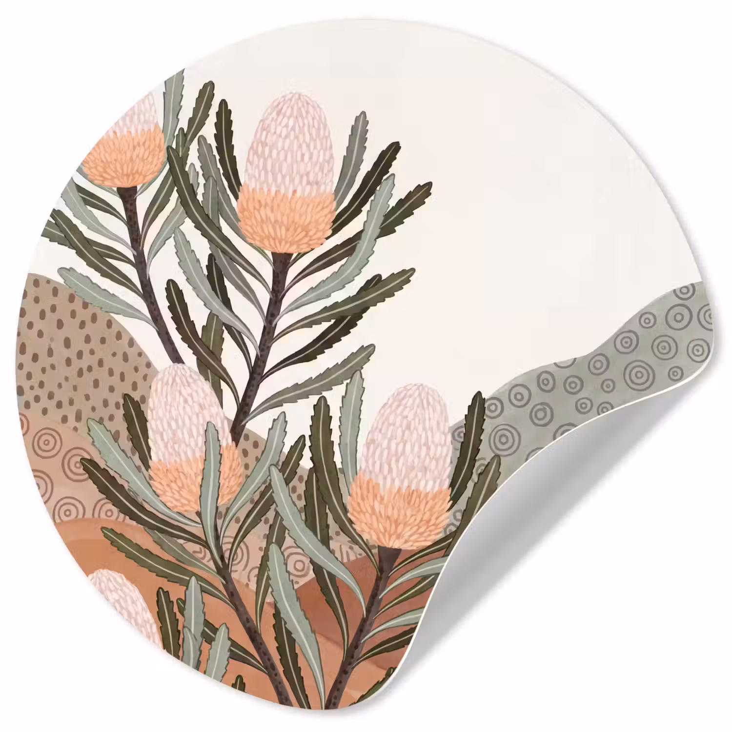 Modern - Heuvels - Terracotta Wandcirkel behangsticker klein -3d