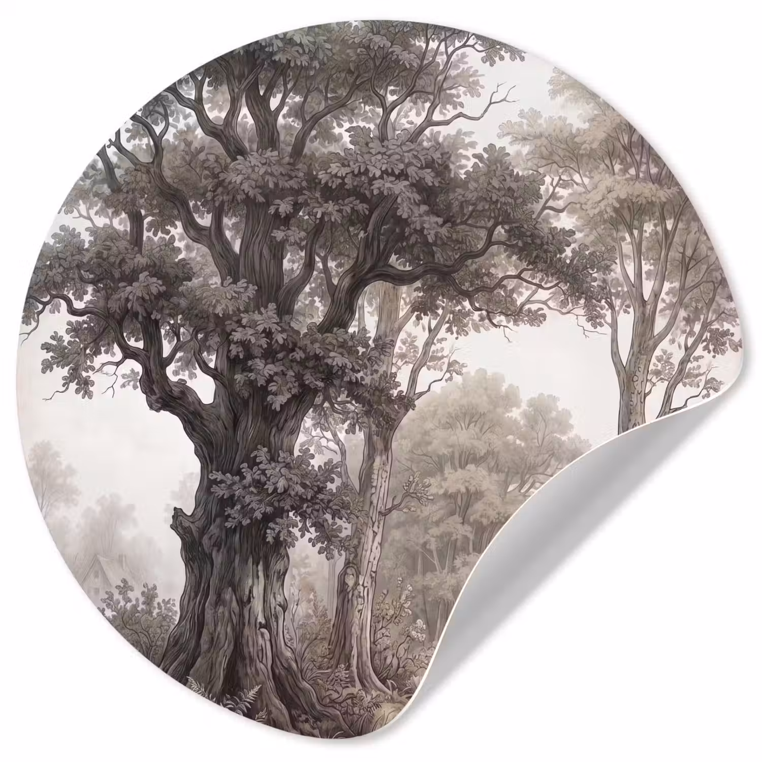 Natuur - Bos - Eik Wandcirkel behangsticker klein -3d