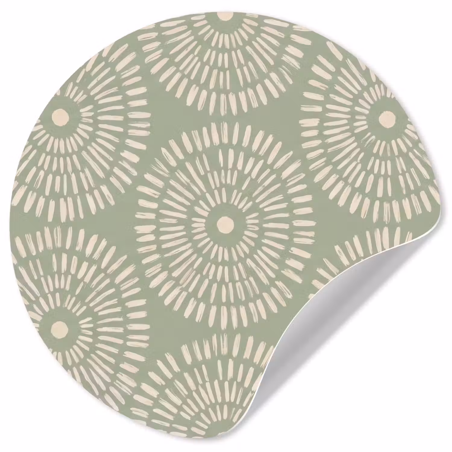 Patroon - Cirkels - Abstract - Modern - Groen Wandcirkel behangsticker klein -3d