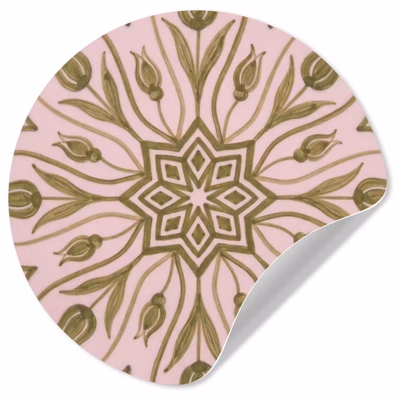 Patroon - Mandala - Decoratie - Abstract - Groen Wandcirkel behangsticker klein -3d