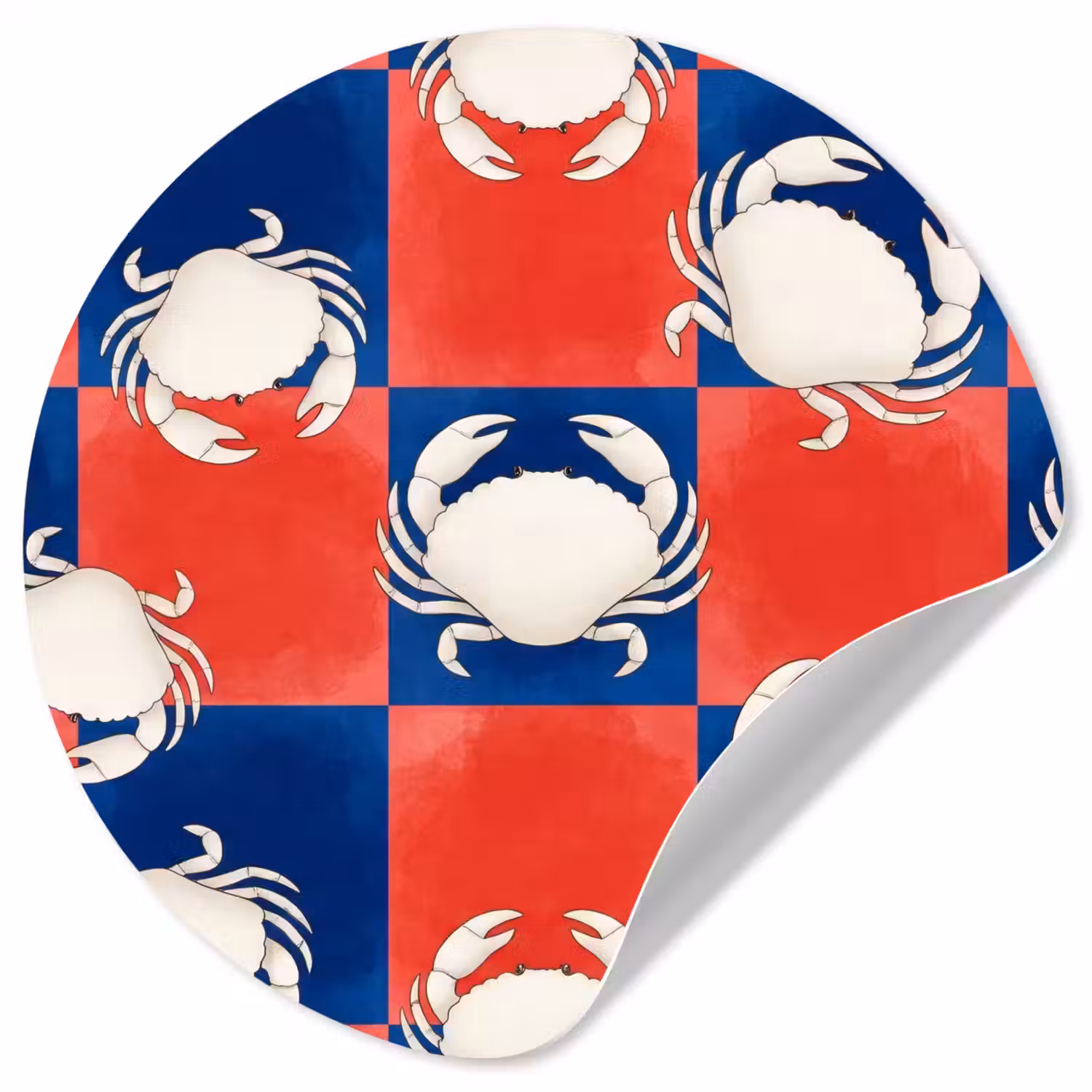 Patroon - Zeeleven - Rood - Blauw - Abstract Wandcirkel behangsticker klein -3d