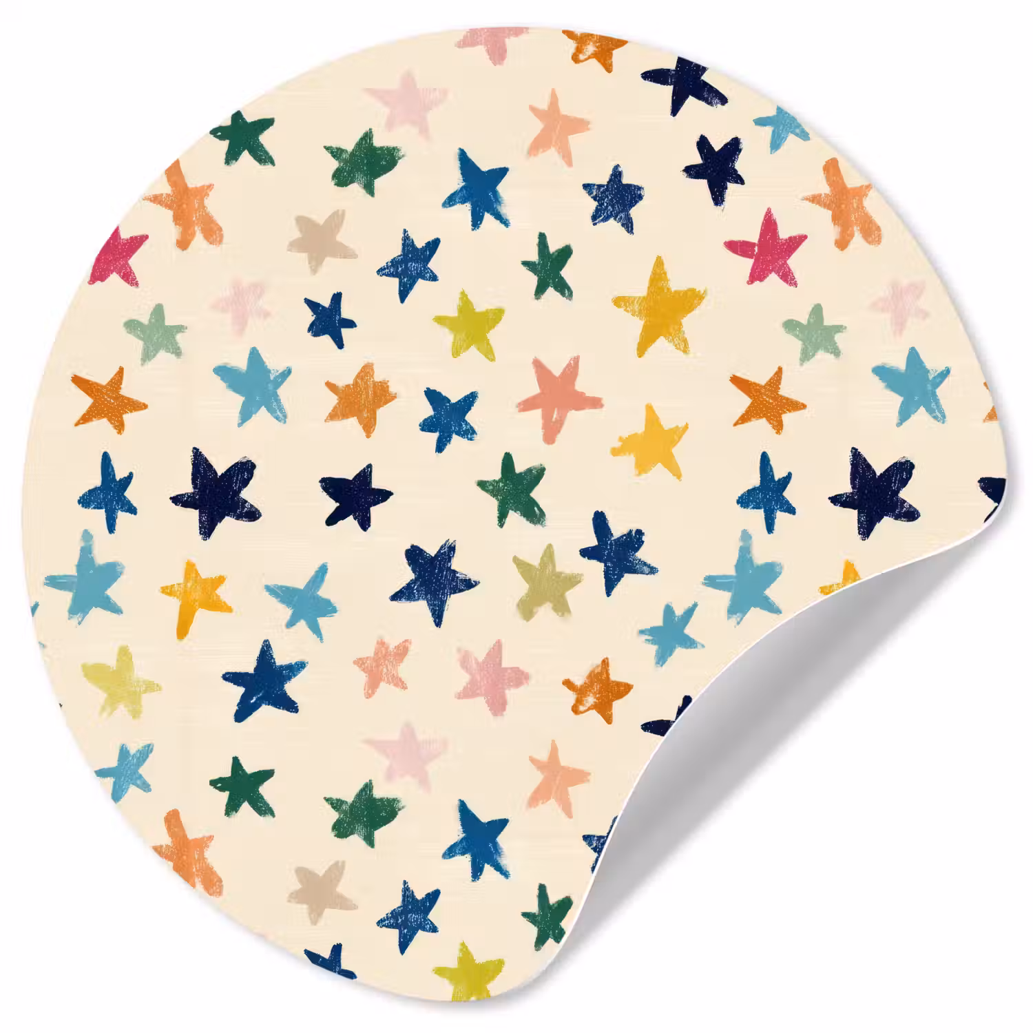 Patroon - Sterren - Kleurrijk Wandcirkel behangsticker klein 186 -3d