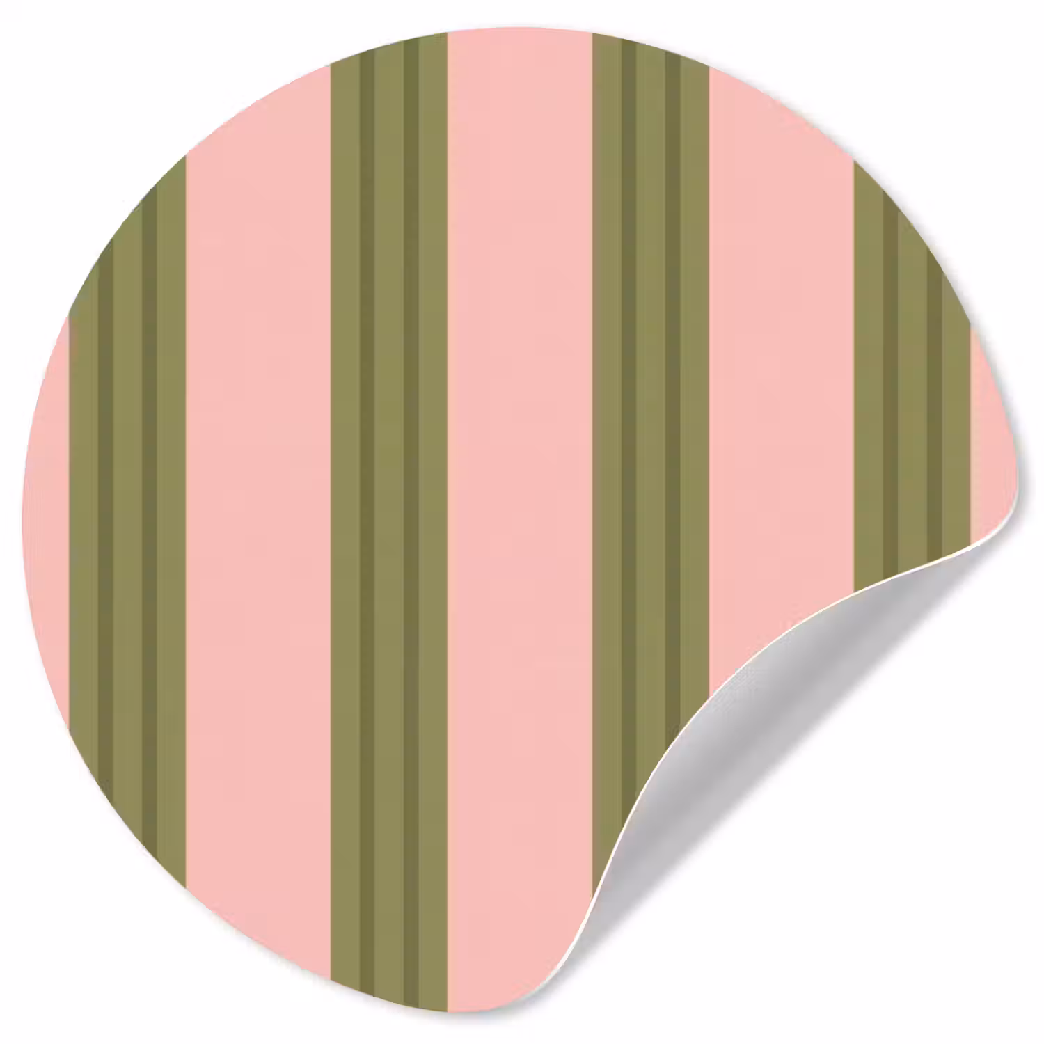 Patroon - Strepen - Abstract - Roze - Groen Wandcirkel behangsticker klein -3d