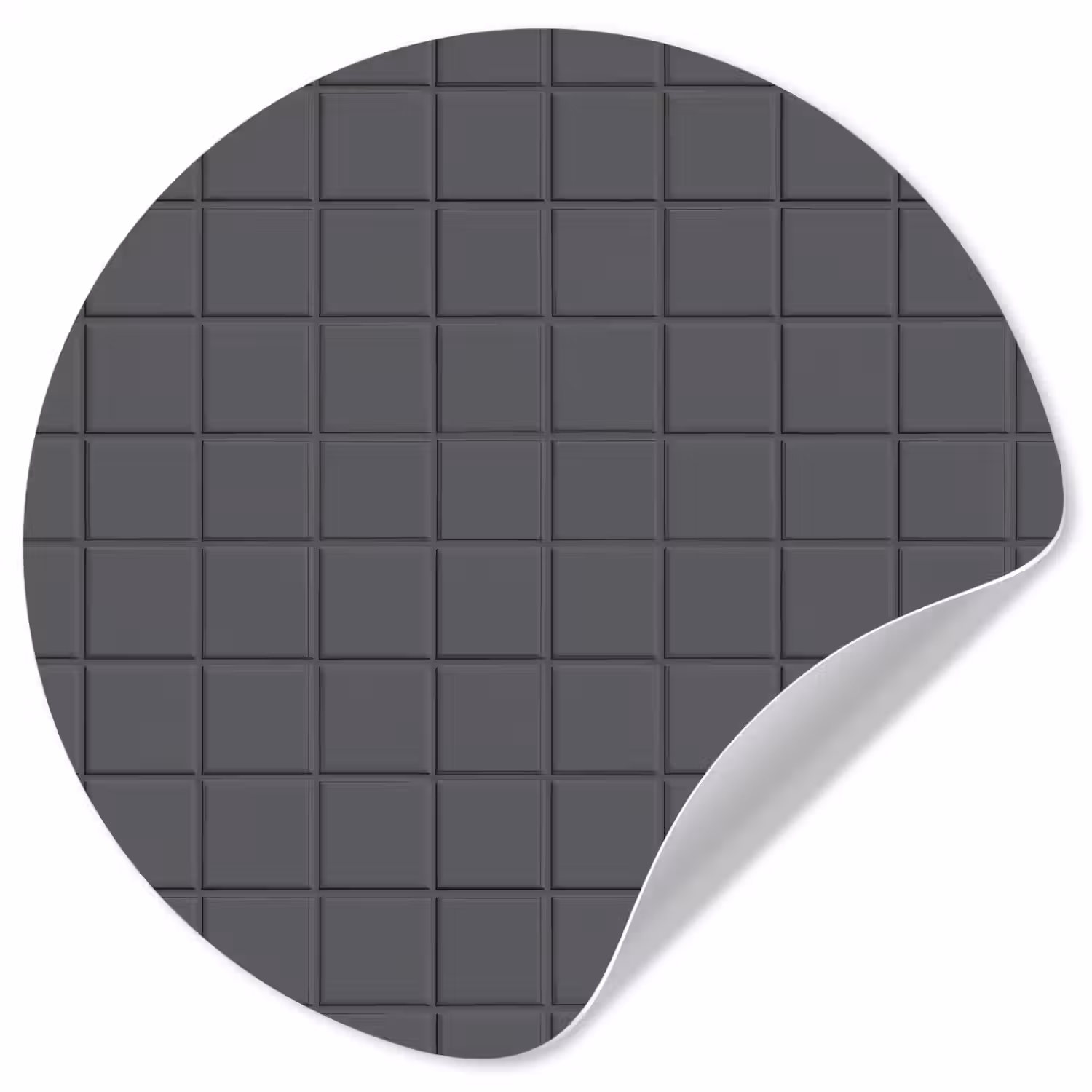 Patroon - Tegel - Grafiet - Grijs Wandcirkel behangsticker klein 186 -3d