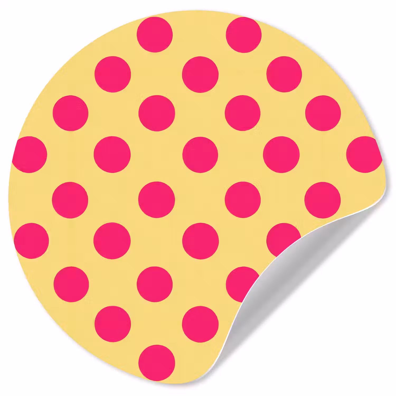 Roze - Stippen - Geel Wandcirkel behangsticker klein 186 -3d