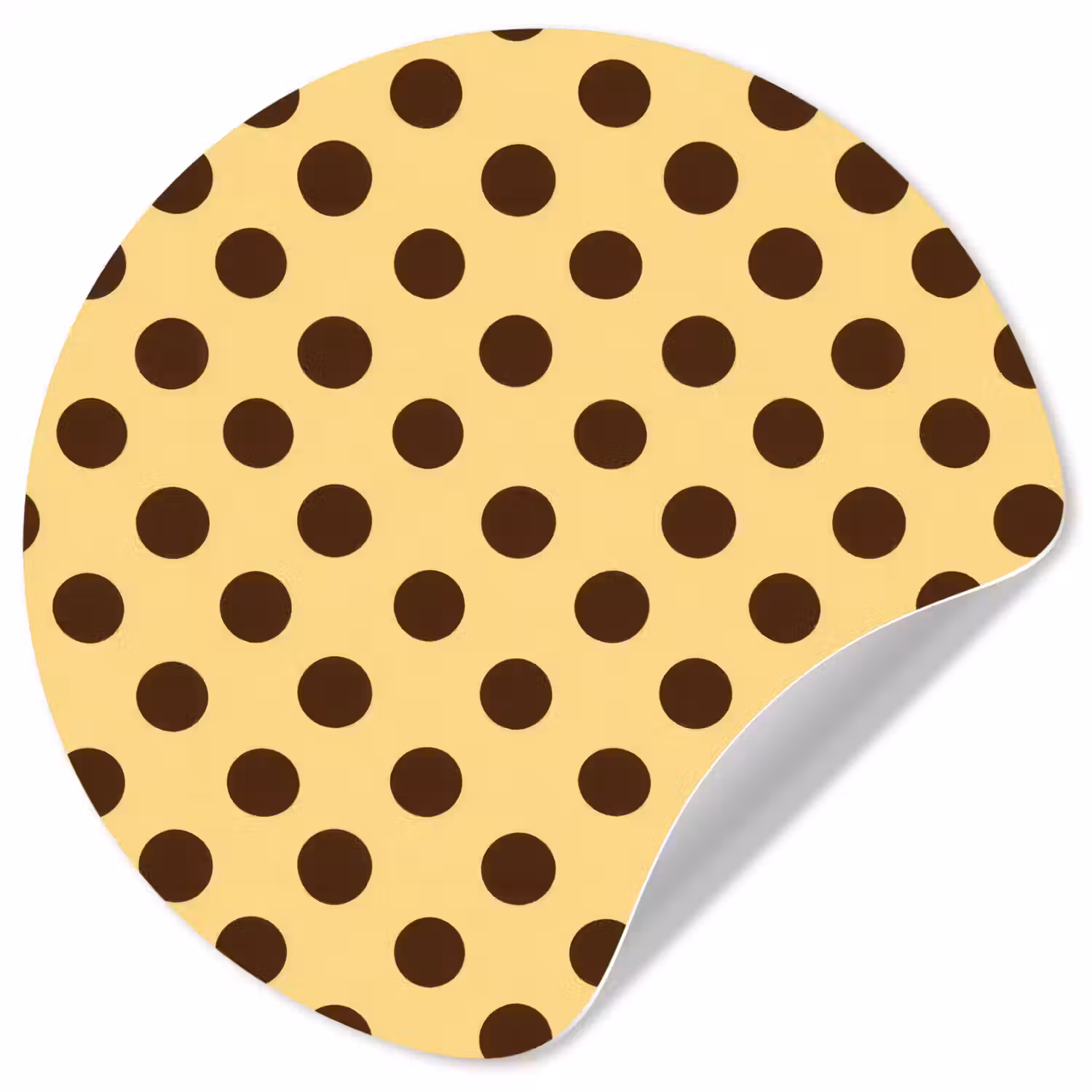 Polka Dot - Stippen - Retro - Geel - Bruin Wandcirkel behangsticker klein 186 -3d