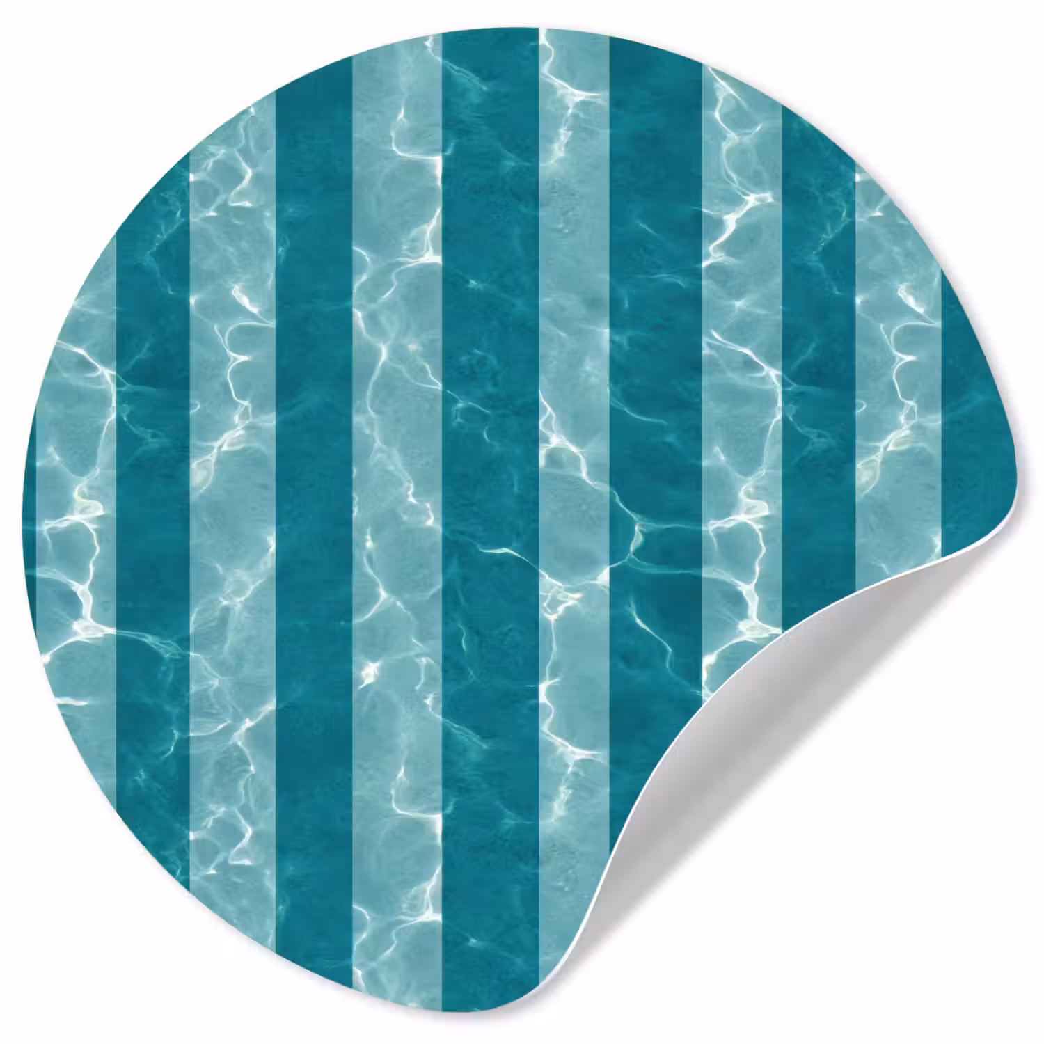 Zwembad - Strepen - Groen Wandcirkel behangsticker klein 186 -3d