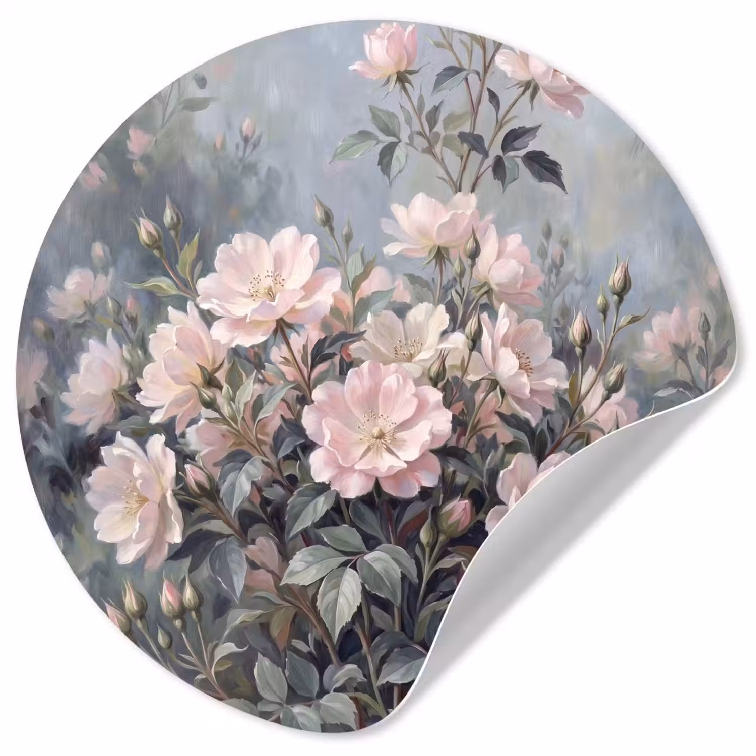 Rozen - Illustratie - Roze Wandcirkel behangsticker klein -3d