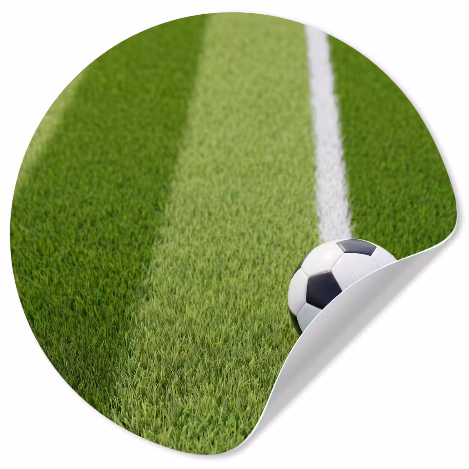 Voetbal - Grasveld - Sport - Groen Wandcirkel behangsticker klein -3d