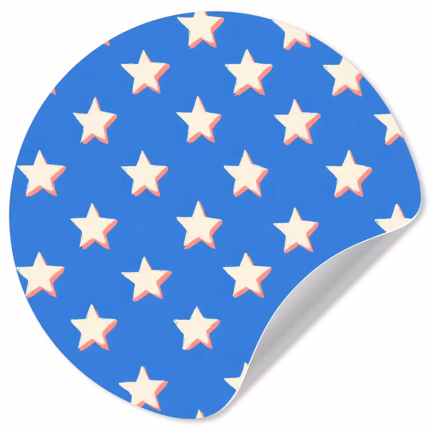 Sterren - Patroon - Blauw Wandcirkel behangsticker klein 186 -3d
