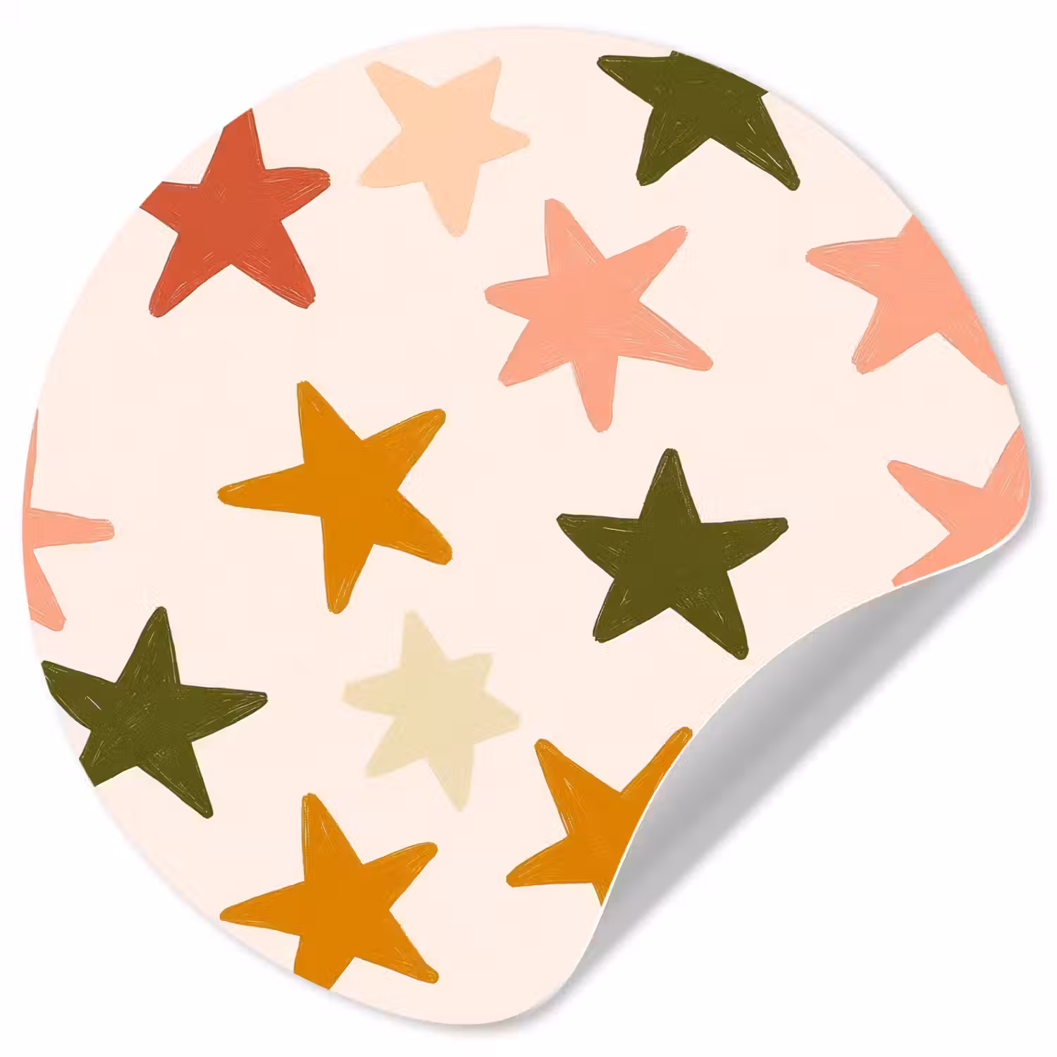 Sterren - Patroon - Kleurrijk Wandcirkel behangsticker klein 186 -3d