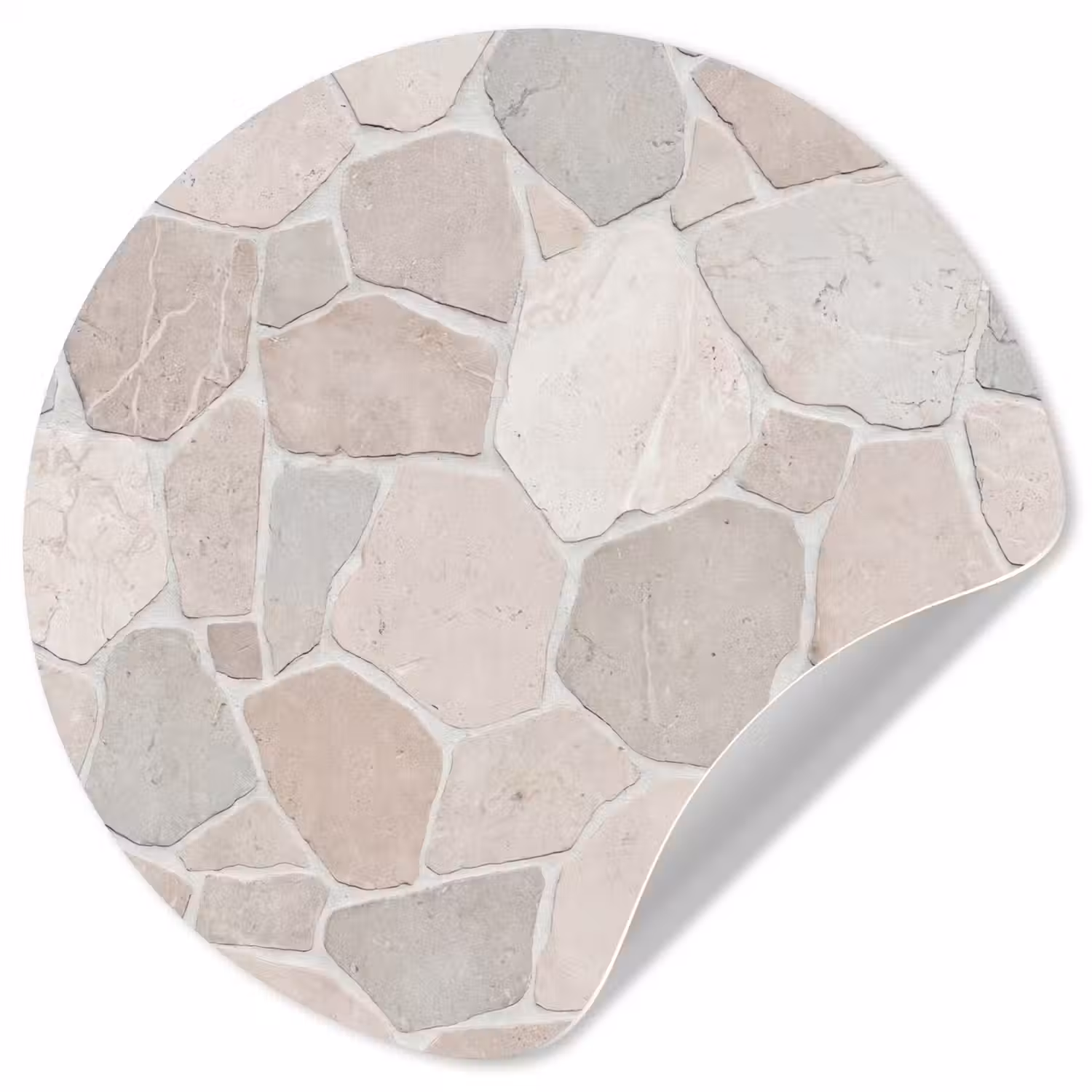 Steen - Patroon - Textuur - Beige Wandcirkel behangsticker klein -3d