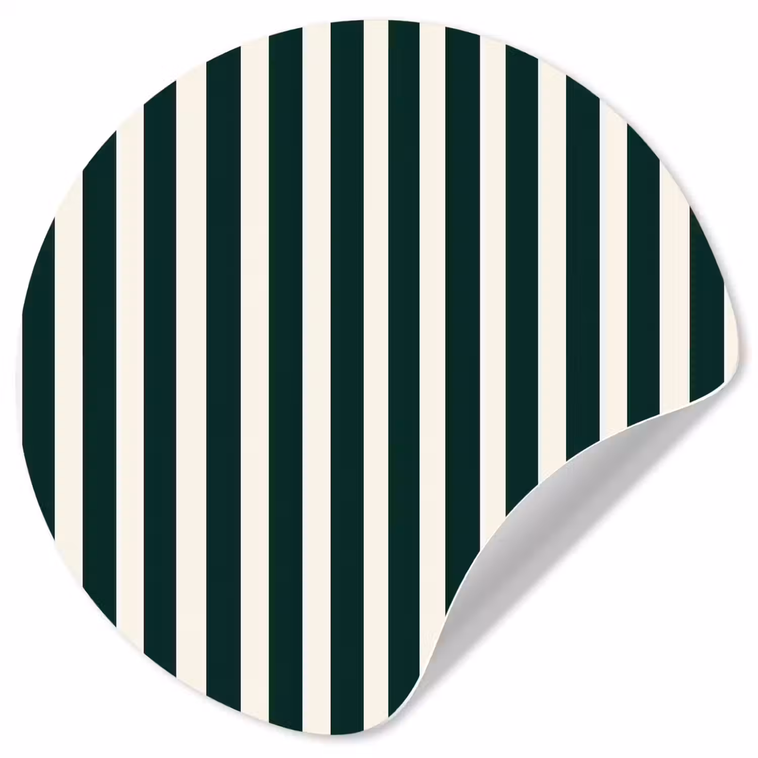 Strepen - Klassiek - Groen Wandcirkel behangsticker klein 186 -3d