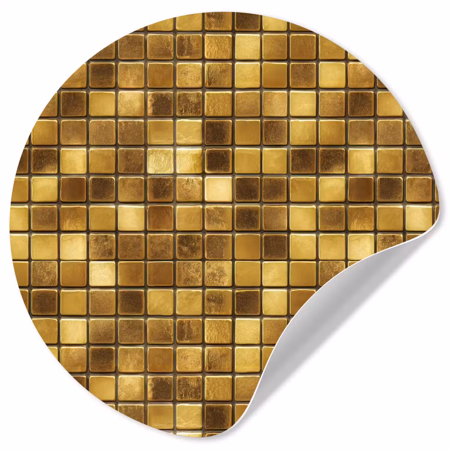 Tegels - Mozaïek - Luxe - Warm Goud Wandcirkel behangsticker klein 186 -3d