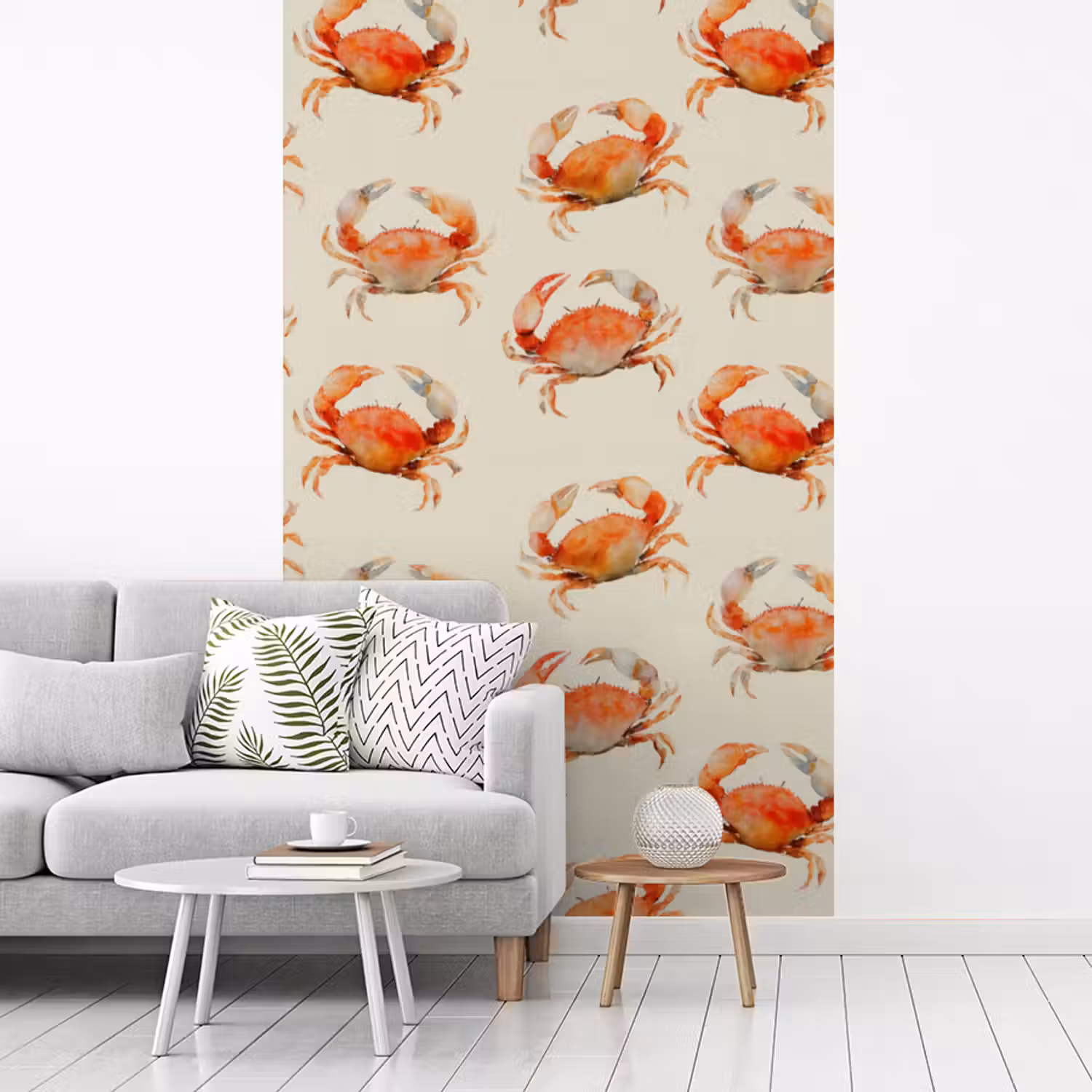 Krabben - Patroon - Oranje fotobehang vinyl groot 66 -woonkamer