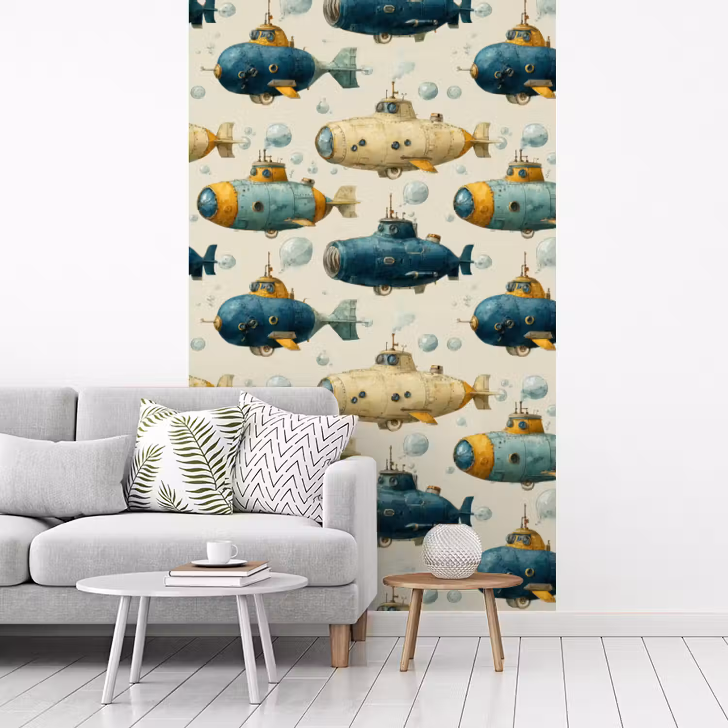 Duikboot - Fantasie - Kleurrijk fotobehang vinyl groot 66 -woonkamer