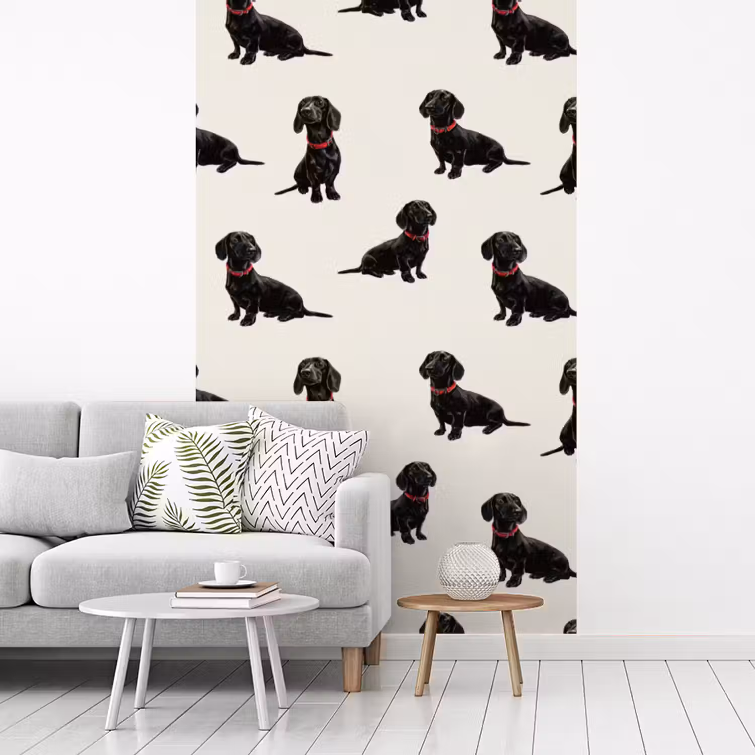 Hond - Patroon - Zwart fotobehang vinyl groot 66 -woonkamer