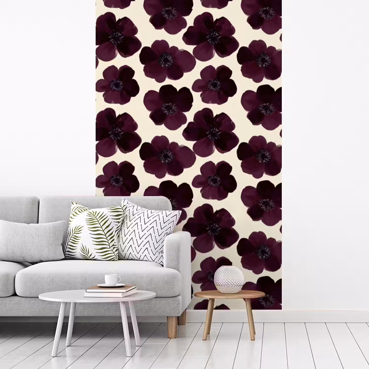 Bloemen - Aquarel - Paars fotobehang vinyl groot 66 -woonkamer