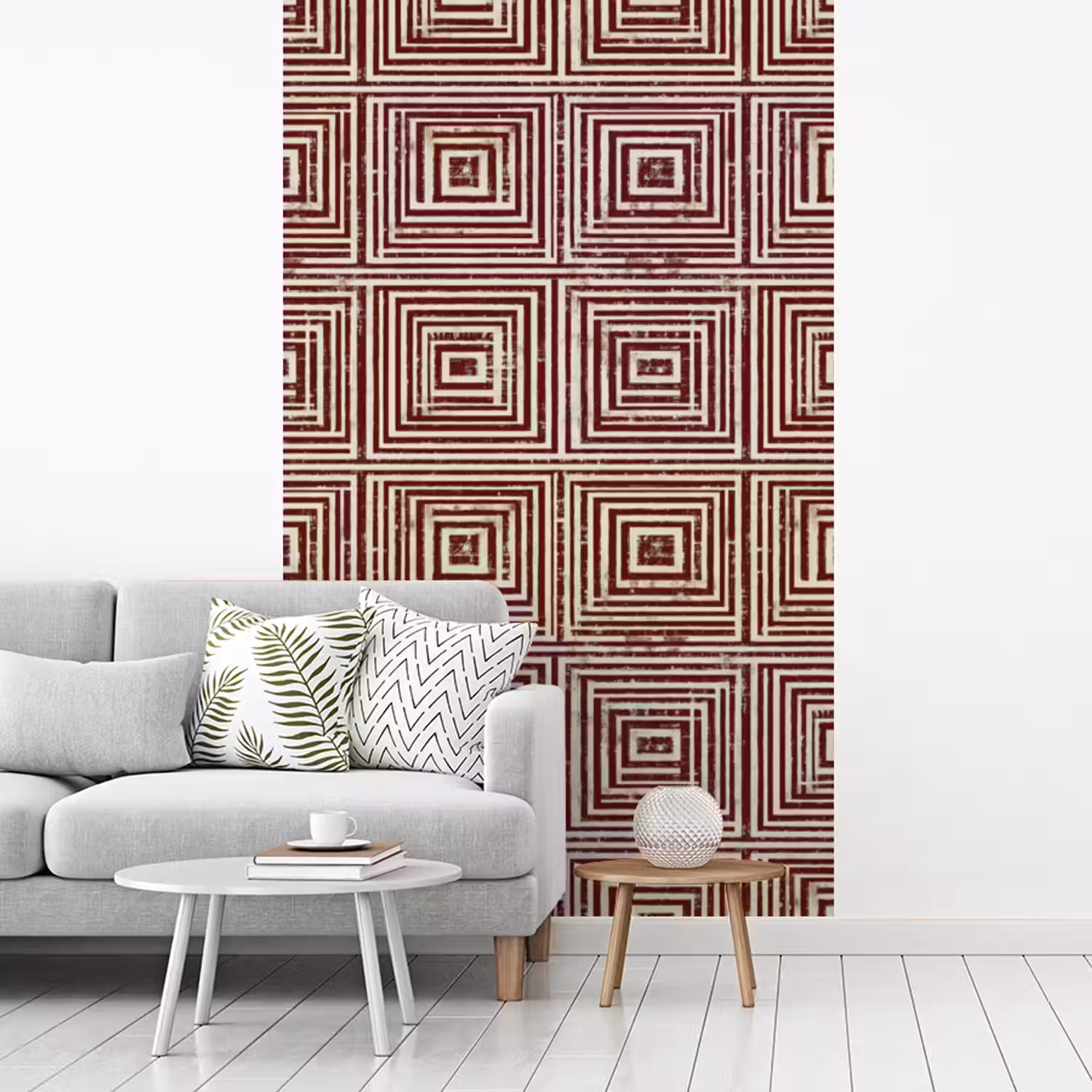 Geometrisch - Patroon - Rood fotobehang vinyl groot 66 -woonkamer