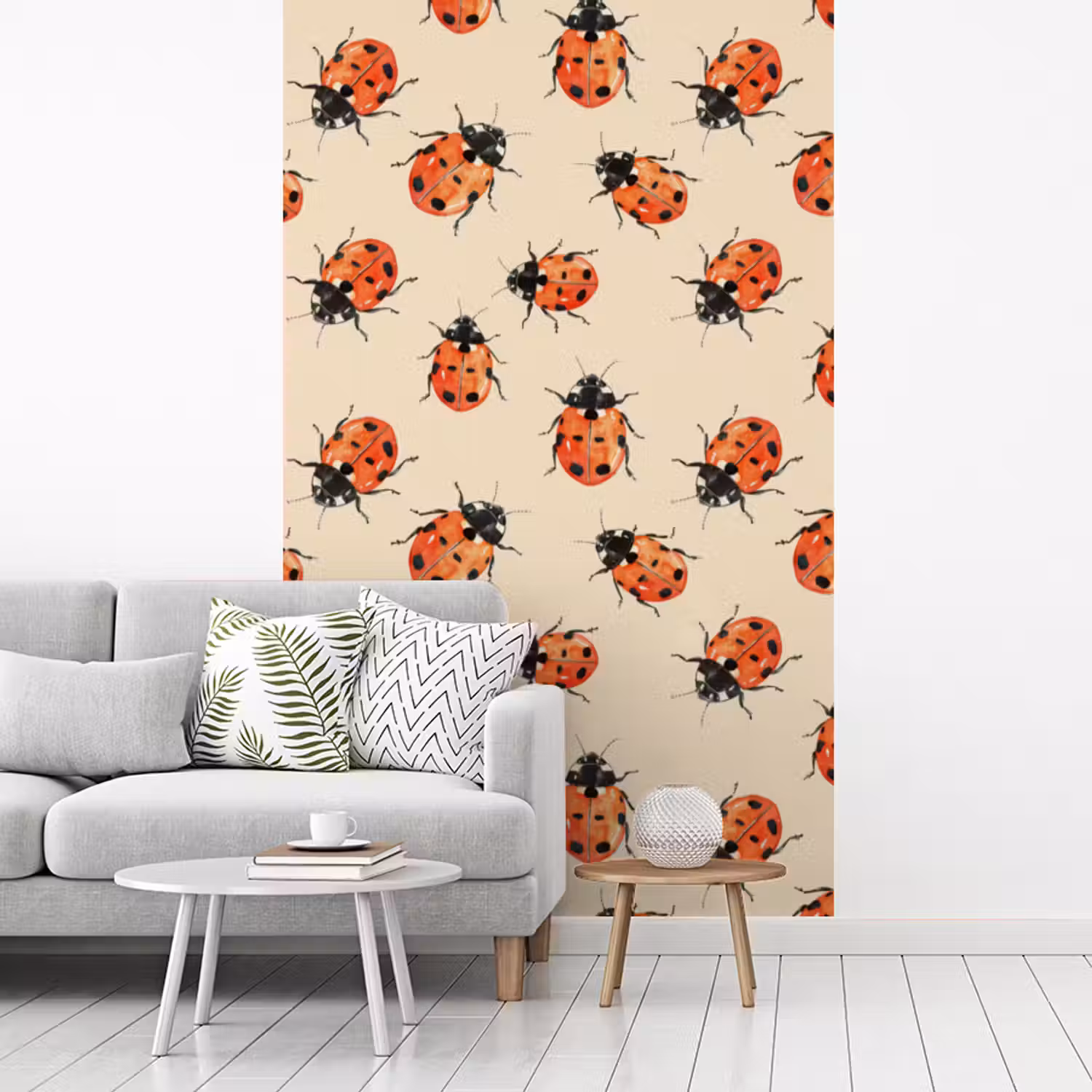 Lieveheersbeestjes - Patroon - Rood fotobehang vinyl groot 66 -woonkamer