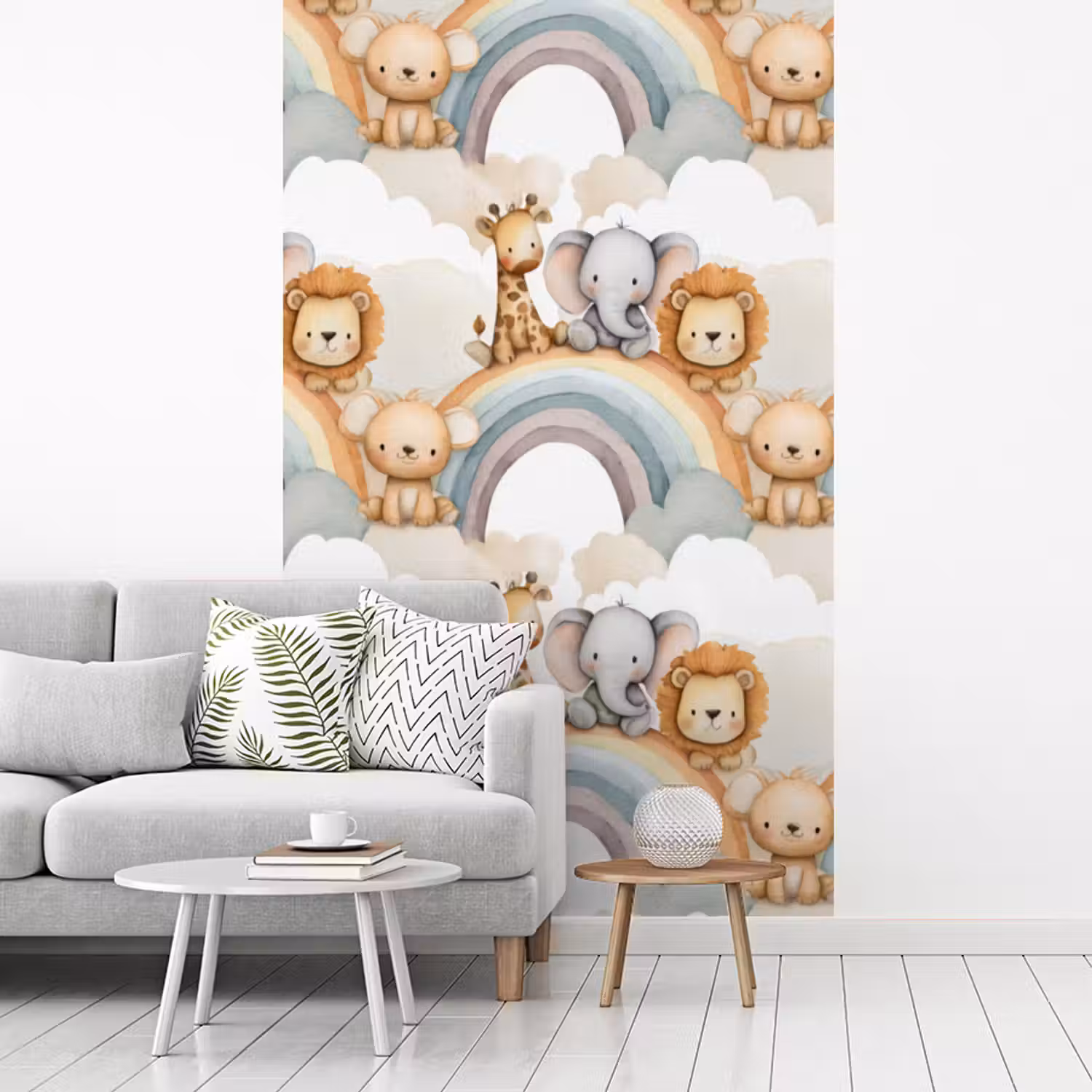 Safari - Regenboog - Kleurrijk fotobehang vinyl groot 66 -woonkamer
