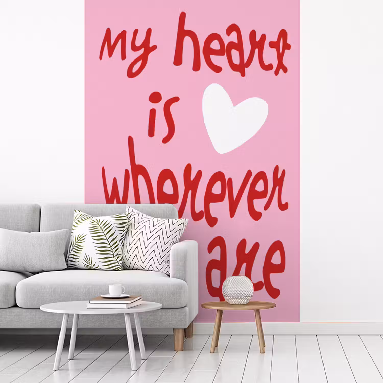 Valentijn - Hart - Liefde - Roze fotobehang vinyl groot -woonkamer