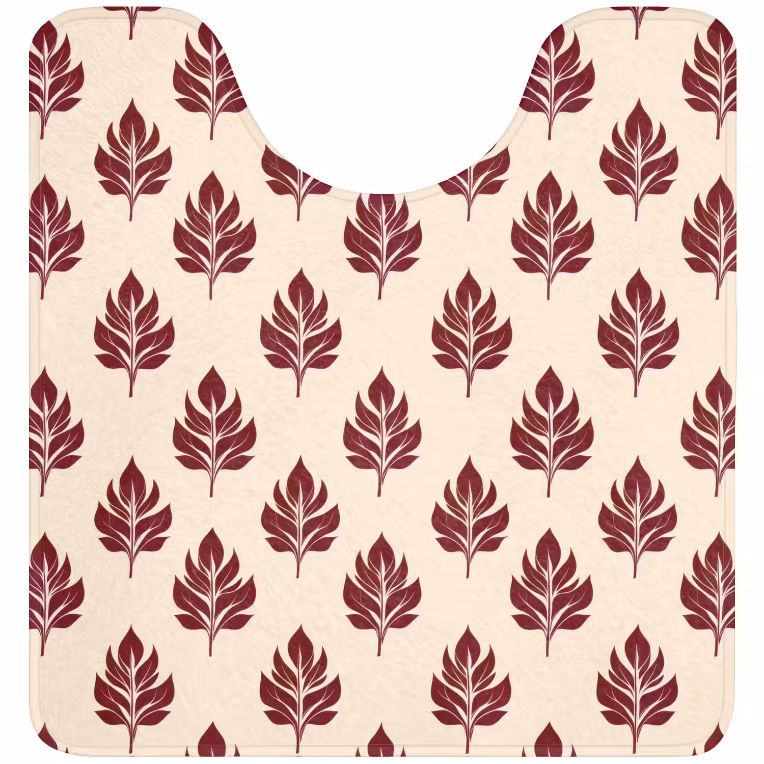 Botanisch - Patroon - Bordeaux WCmat U-uitsnede middel 1014 -3d