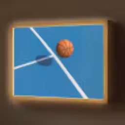 Basket - Bal - Blauw - Zwevend Light Box met batterij (Wandlamp) middel -z3d_website