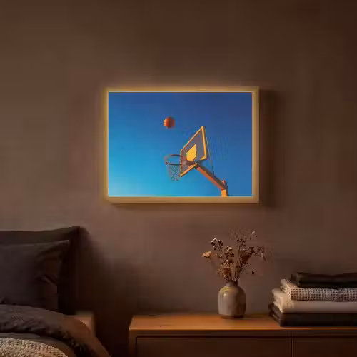 Basketbal - Lucht - Ring Light Box met batterij (Wandlamp) middel -sfeer4