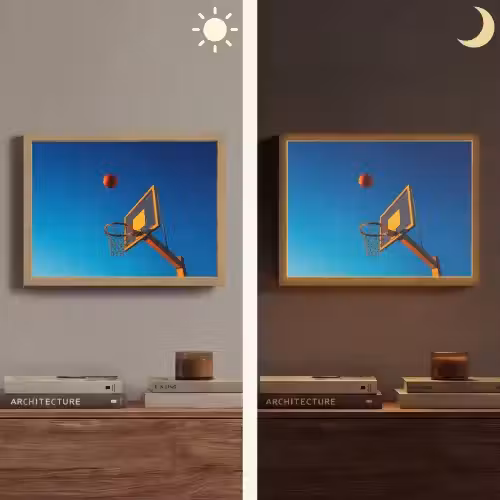 Basketbal - Lucht - Ring Light Box met batterij (Wandlamp) middel -sfeer3