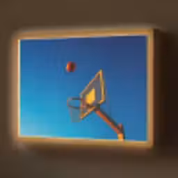 Basketbal -  Lucht - Ring Light Box met batterij (Wandlamp) middel -z3d_website