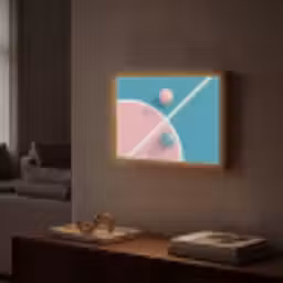 Basketbal - Pastel - Roze - BLauw Light Box met batterij (Wandlamp) middel -sfeer1