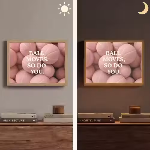 Basketballen - Roze - Quote - Sportief Light Box met batterij (Wandlamp) middel -sfeer3