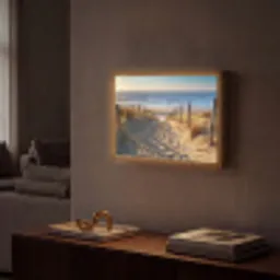 Strand - Zee - Nederland - Duinen - Zon Light Box met batterij (Wandlamp) middel -sfeer1