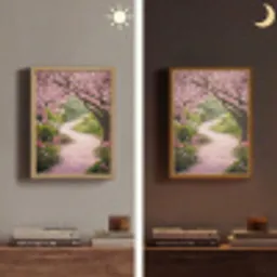 Kersenbloesem - Natuur - Sakura - Pad - Japanse tuin Light Box met batterij (Wandlamp) middel -sfeer3