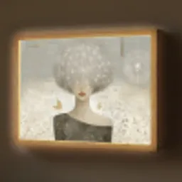 Pluis - Vrouw - Beige Light Box met batterij (Wandlamp) middel -z3d_website
