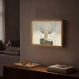 Pluis - Vrouw - Beige Light Box met batterij (Wandlamp) middel -sfeer1