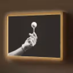 Golfbal - Zwart - Wit Light Box met batterij (Wandlamp) middel -z3d_website