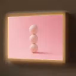 Golfballen - Roze - Drie Light Box met batterij (Wandlamp) middel -z3d_website