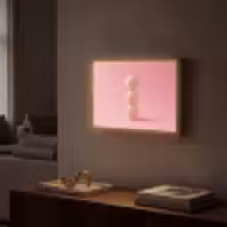 Golfballen - Roze - Drie Light Box met batterij (Wandlamp) middel -sfeer1