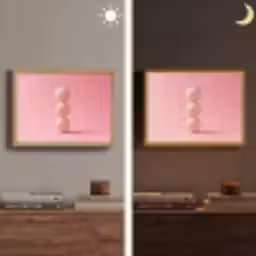 Golfballen - Roze - Drie Light Box met batterij (Wandlamp) middel -sfeer3