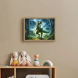 Dino - Jongens - Groen - Blauw - T-Rex Light Box met batterij (Wandlamp kind) middel -sfeer2_kind