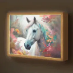 Paard - Natuur - Bloemen - Dieren - Bos Light Box met batterij (Wandlamp kind) middel -z3d_website