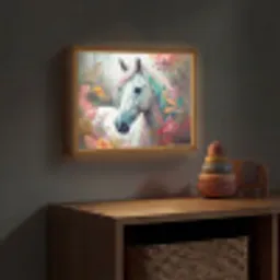 Paard - Natuur - Bloemen - Dieren - Bos Light Box met batterij (Wandlamp kind) middel -sfeer5_kind