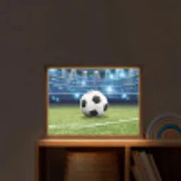 Voetbal - Stadion - Bal - Jongens Light Box met batterij (Wandlamp kind) middel -sfeer1_kind