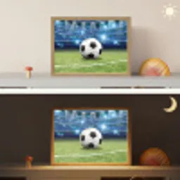 Voetbal - Stadion - Bal - Jongens Light Box met batterij (Wandlamp kind) middel -sfeer3_kind